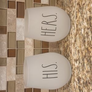 Rae Dunn Frosted Wine Glasses